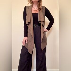 Olive Green/Brown Suede Vest